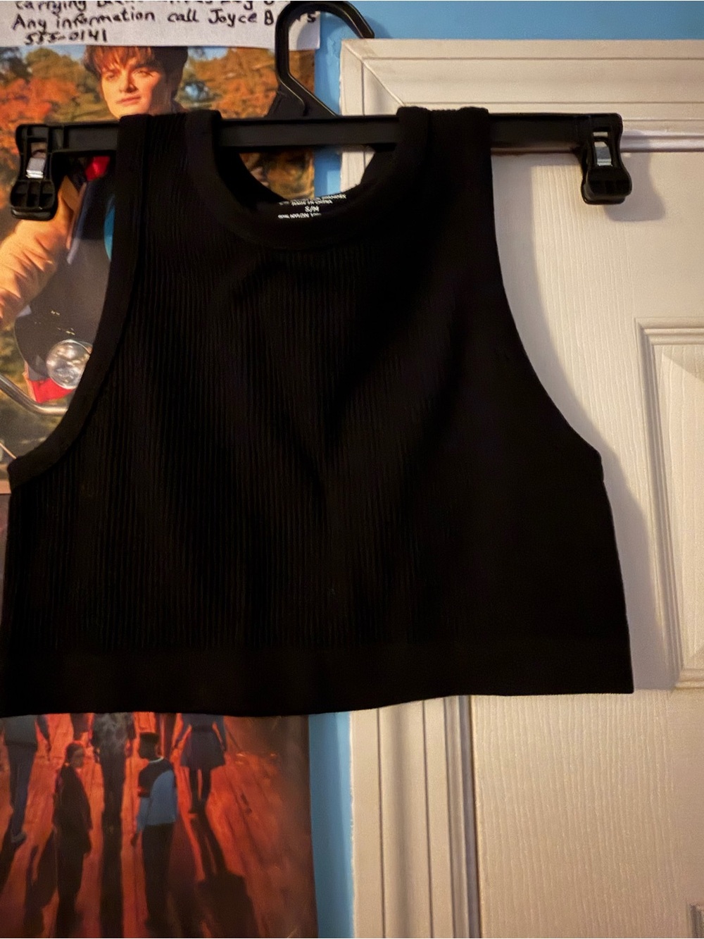 Ambiance Black Ribbed Cropped Tank Top